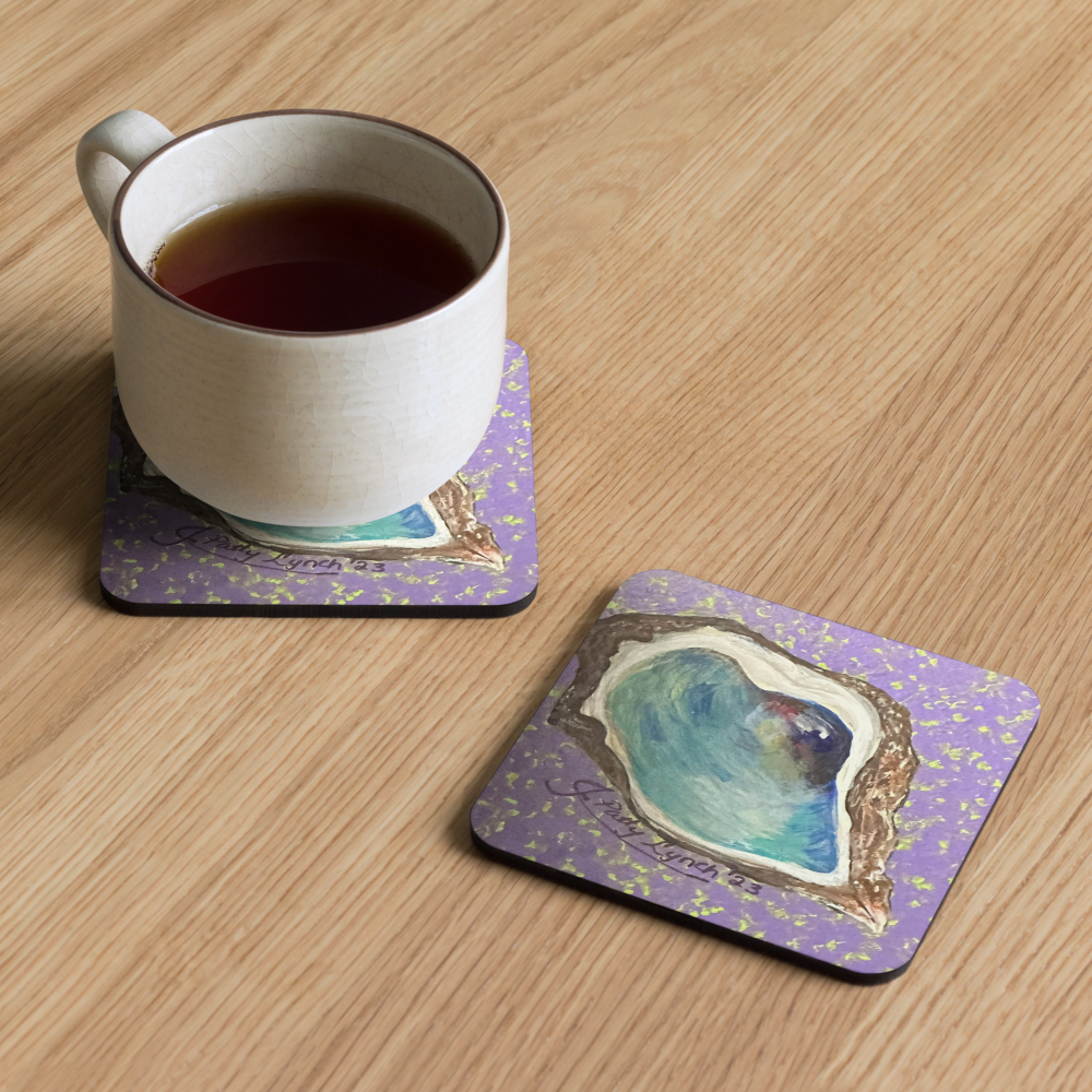 Cork-back coaster - Oyster Freckled Purple