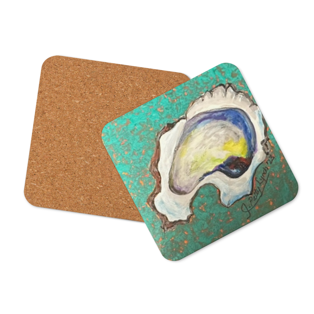 Cork-back coaster - Oyster Freckled Green