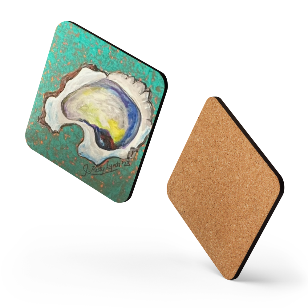 Cork-back coaster - Oyster Freckled Green