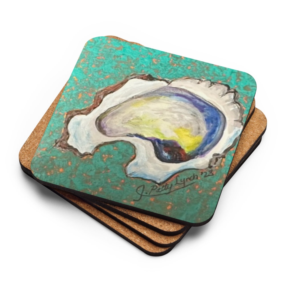 Cork-back coaster - Oyster Freckled Green