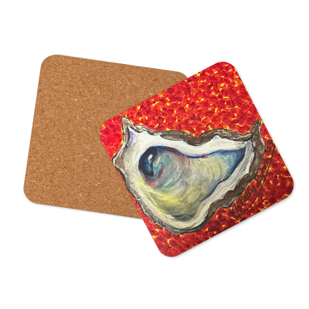 Cork-back coaster - Oysters Freckled Red