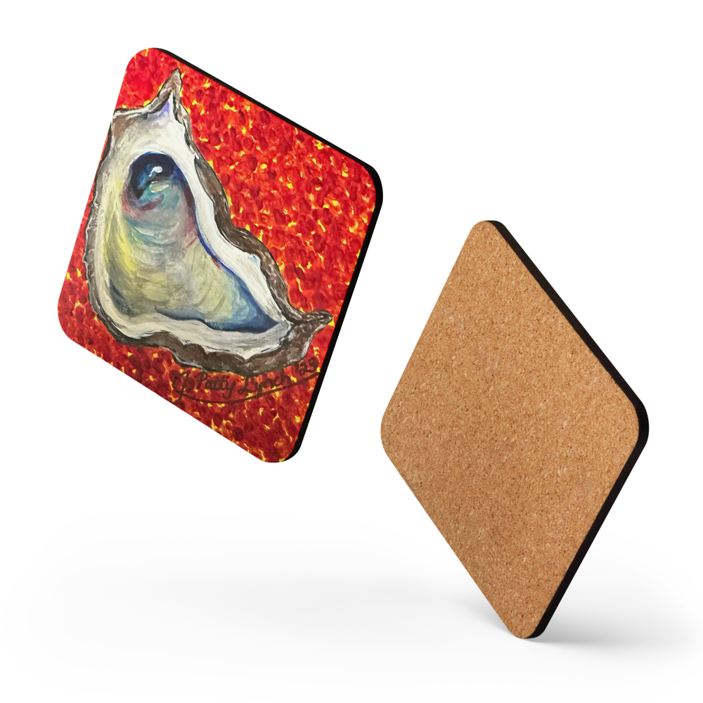 Cork-back coaster - Oysters Freckled Red