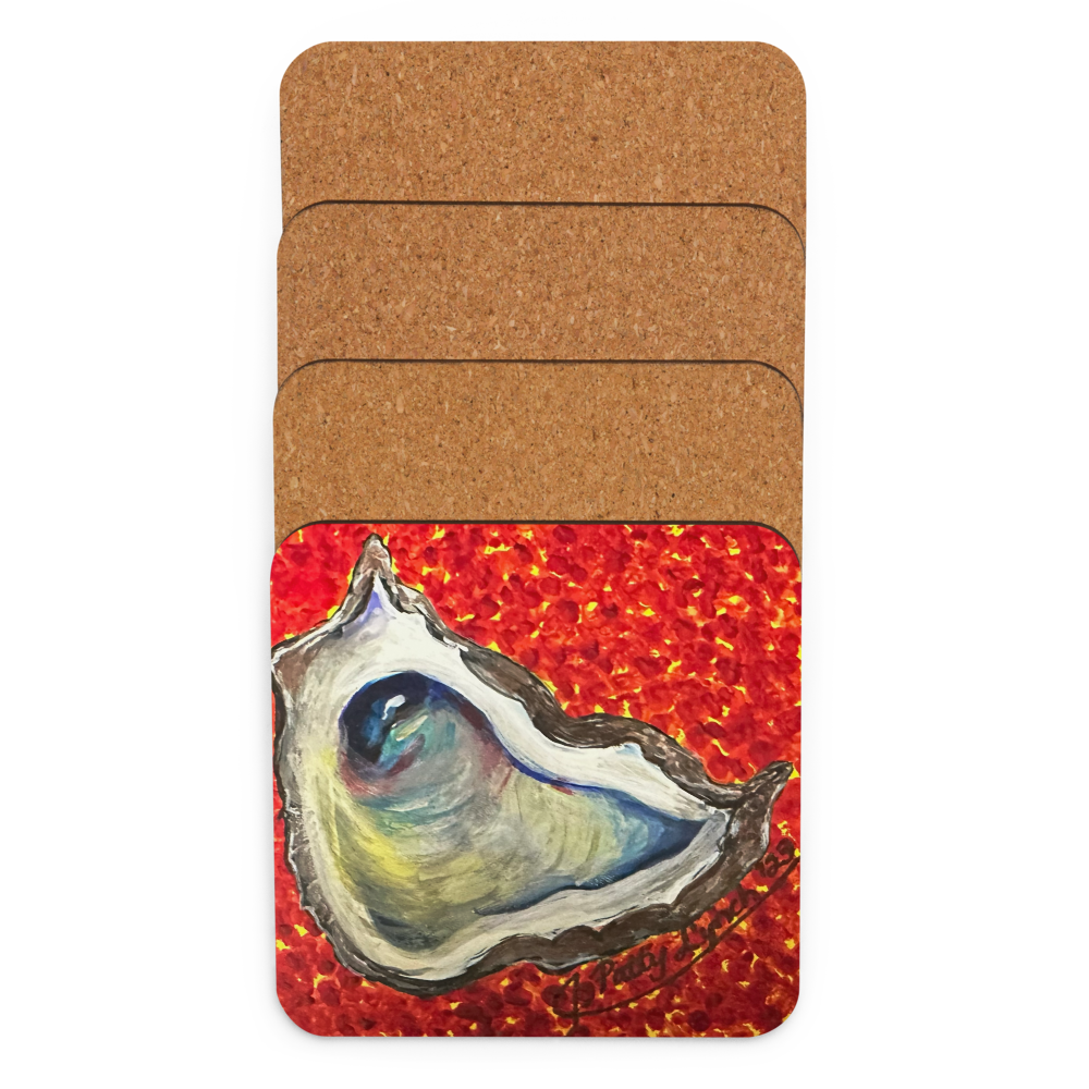 Cork-back coaster - Oysters Freckled Red