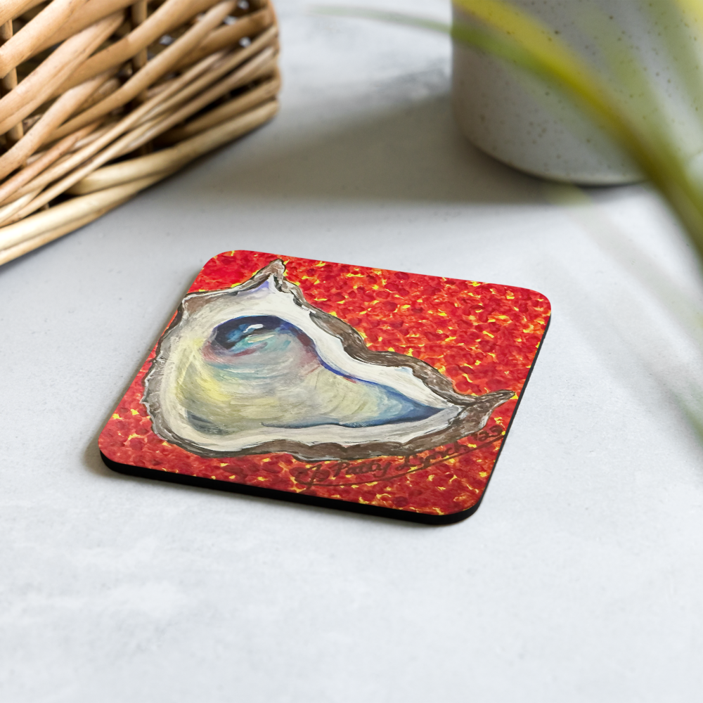 Cork-back coaster - Oysters Freckled Red