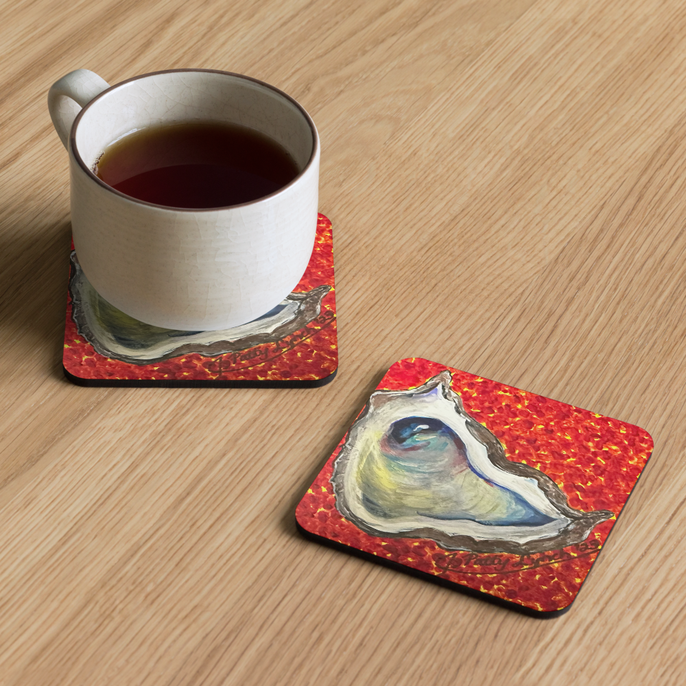 Cork-back coaster - Oysters Freckled Red