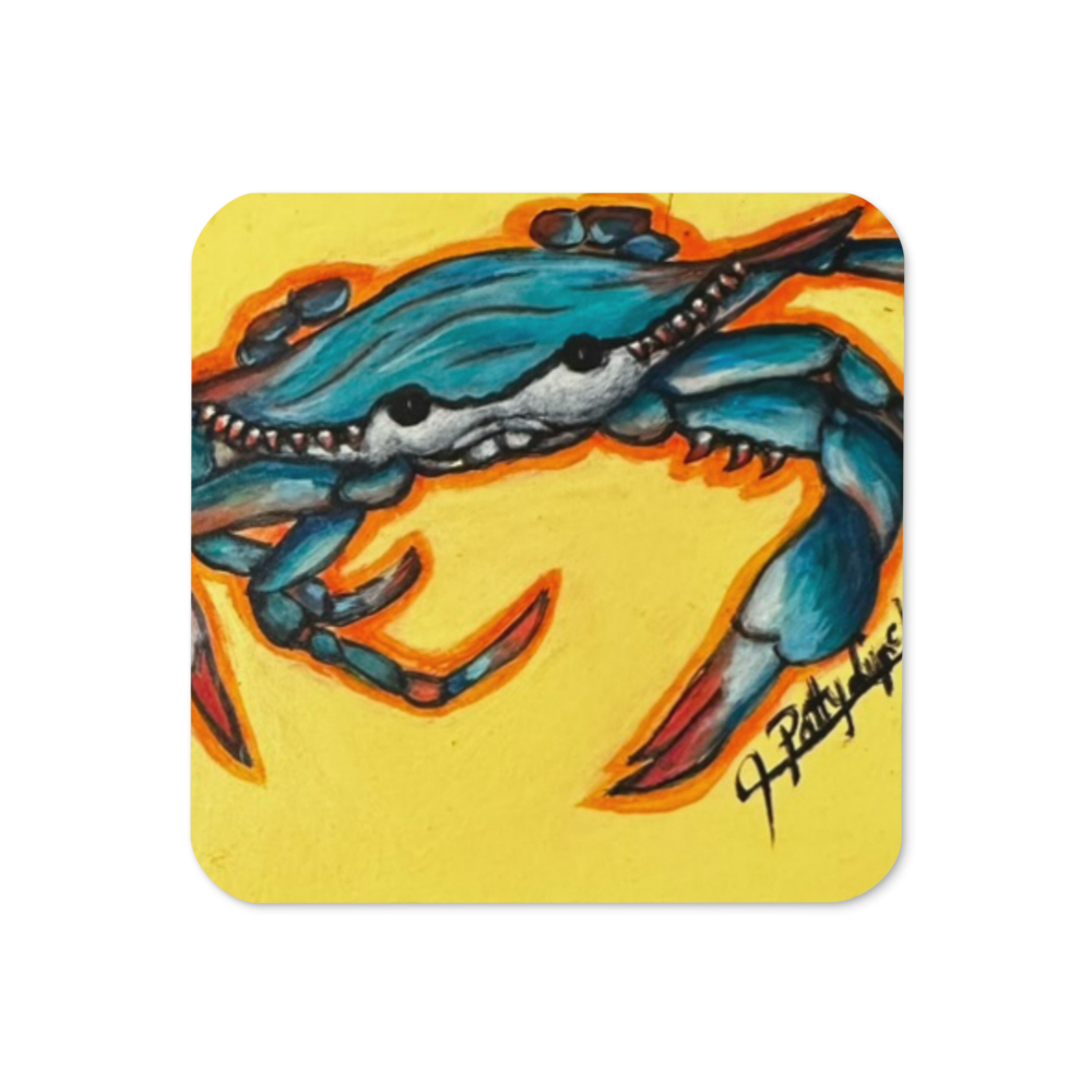 Cork-back coaster - Crab - Yellow