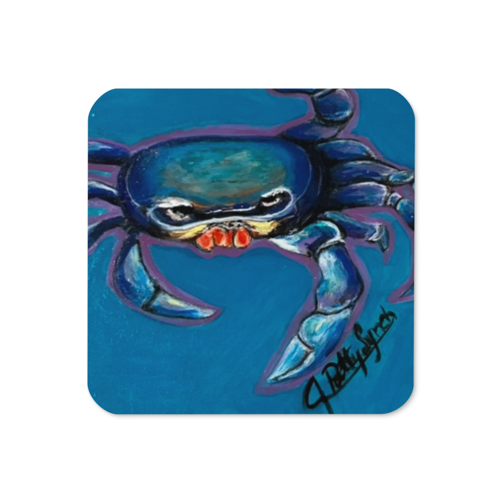 Cork-back coaster - Crab - Blue