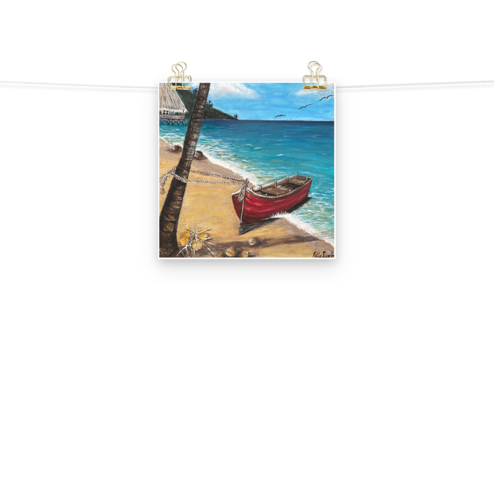 Photo paper poster - 10x10" - Red Boat of Roatan