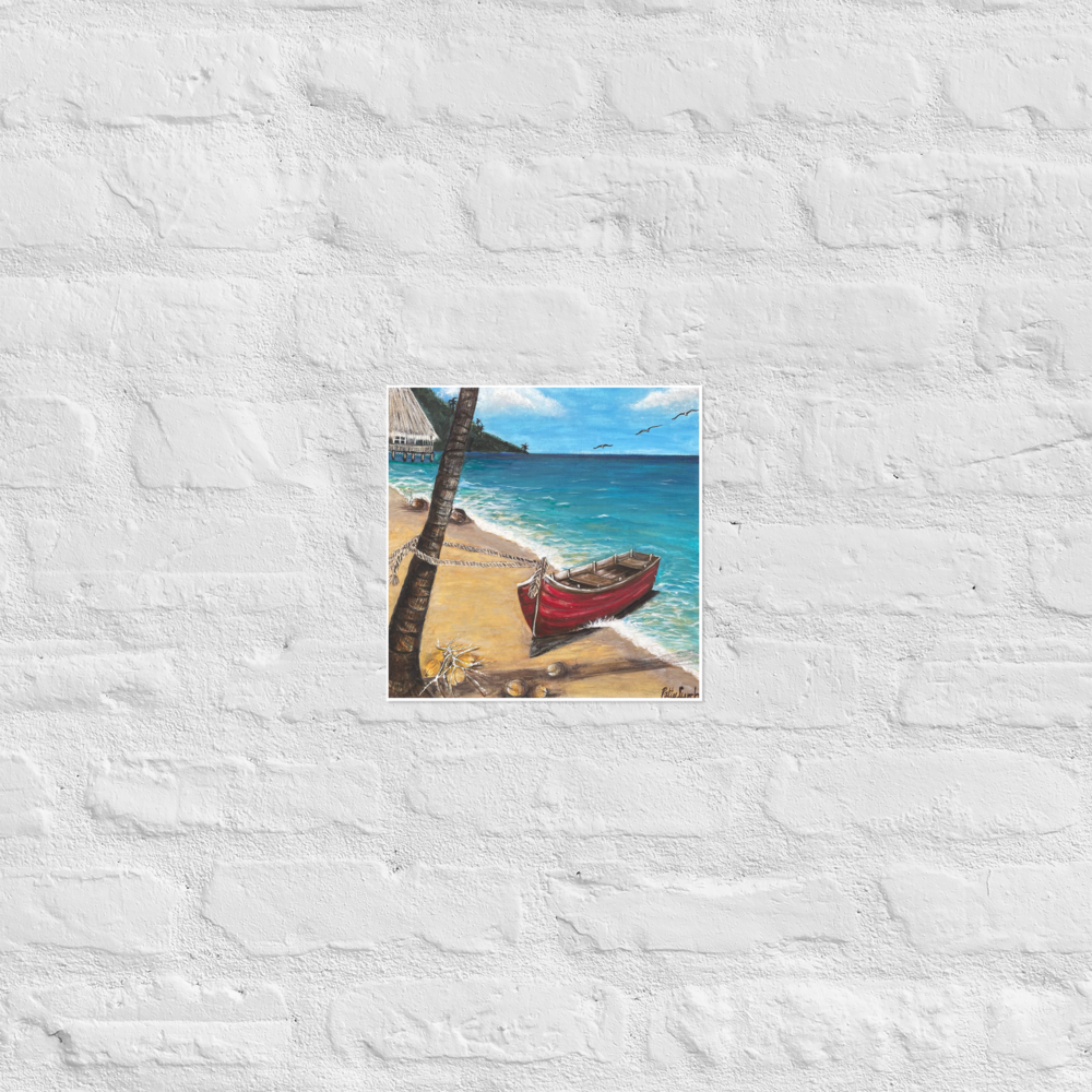 Photo paper poster - 10x10" - Red Boat of Roatan