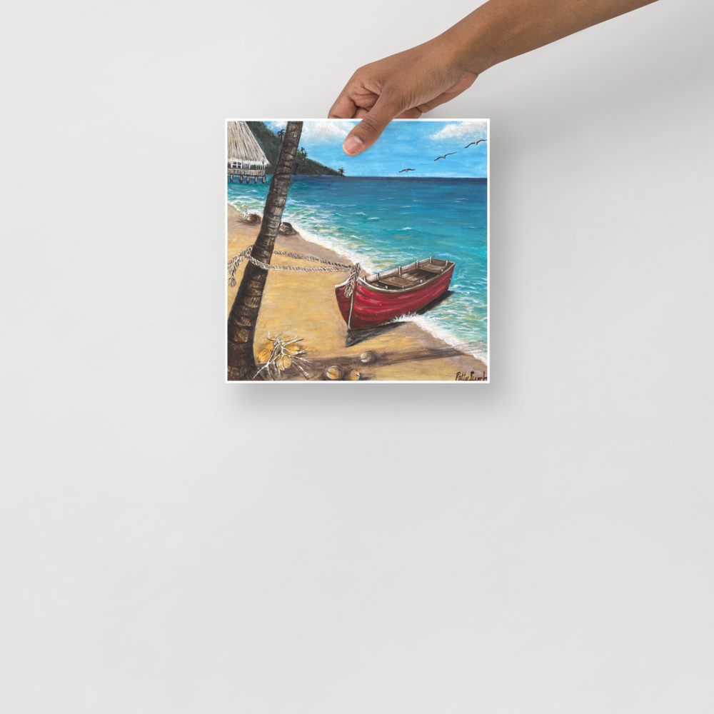 Photo paper poster - 10x10" - Red Boat of Roatan