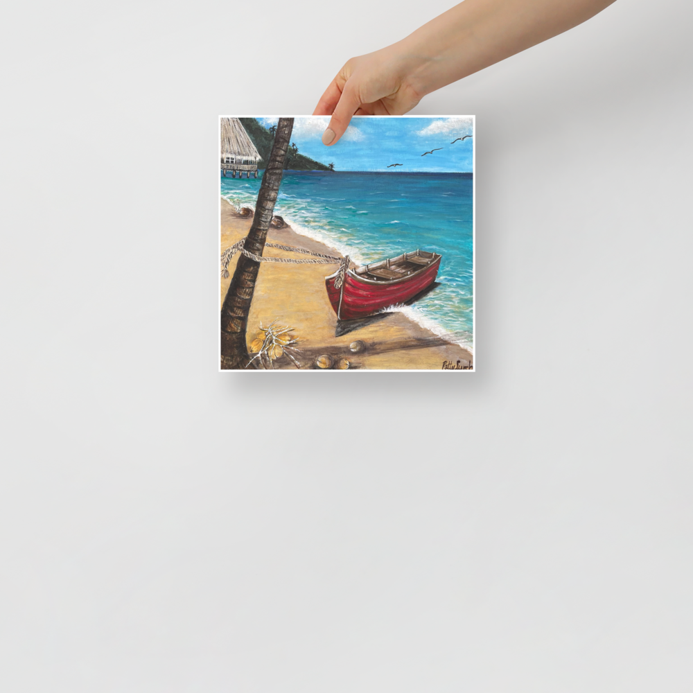 Photo paper poster - 10x10" - Red Boat of Roatan