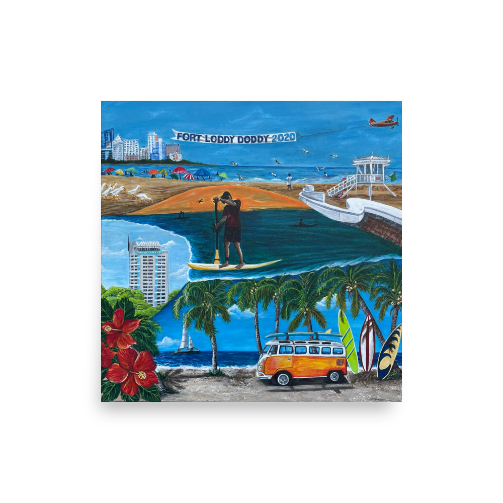 Photo paper poster - 10x10 - Fort Lauderdale Icons Mural 2