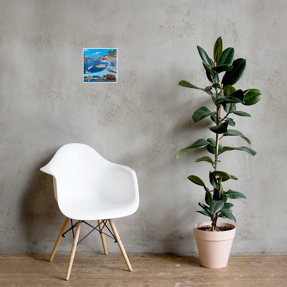 Photo paper poster - 10x10 - Fort Lauderdale Icons Mural