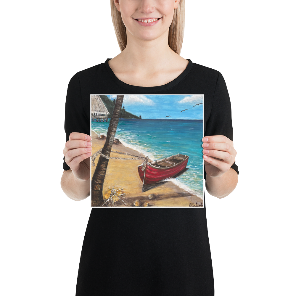 Photo paper poster - 10x10" - Red Boat of Roatan