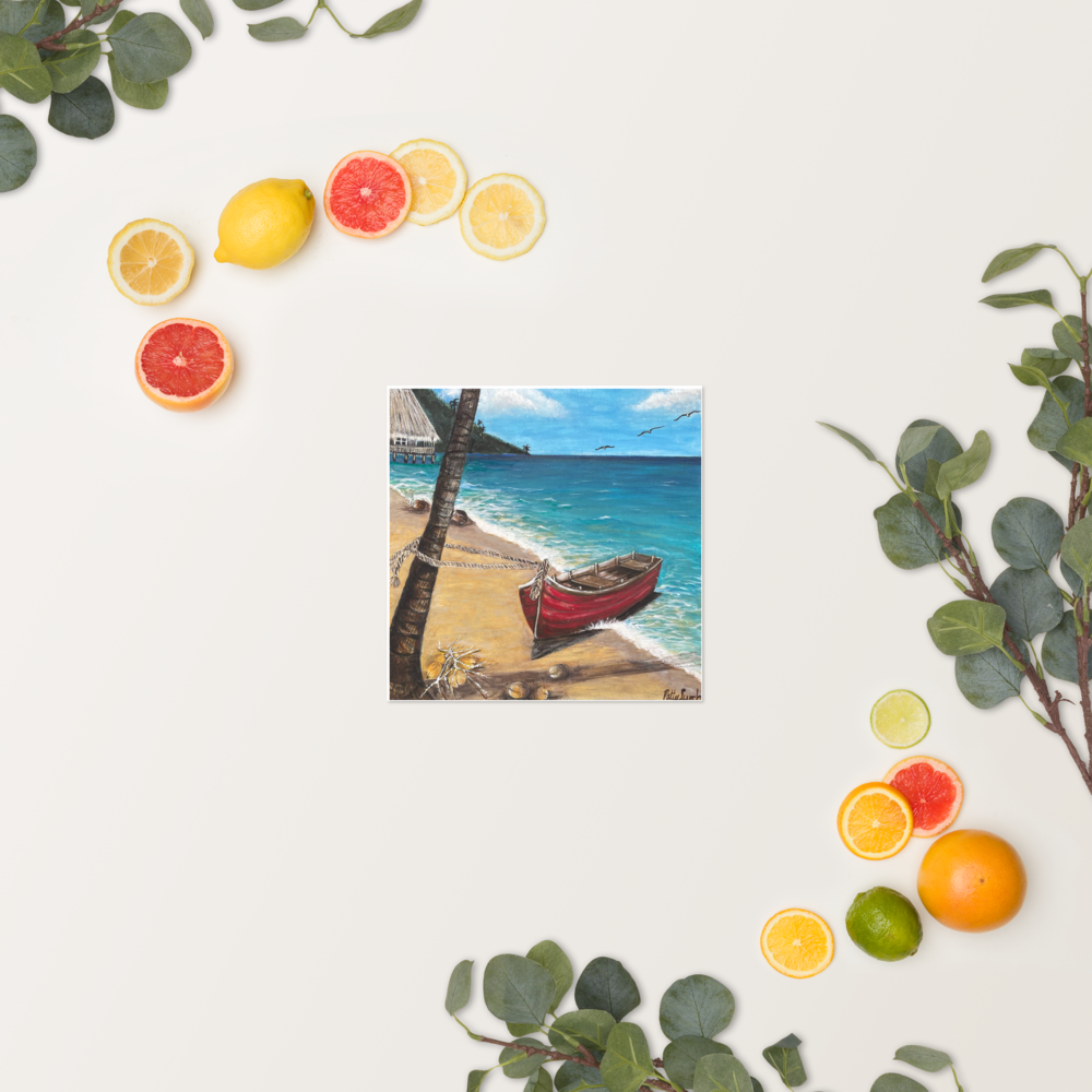 Photo paper poster - 10x10" - Red Boat of Roatan