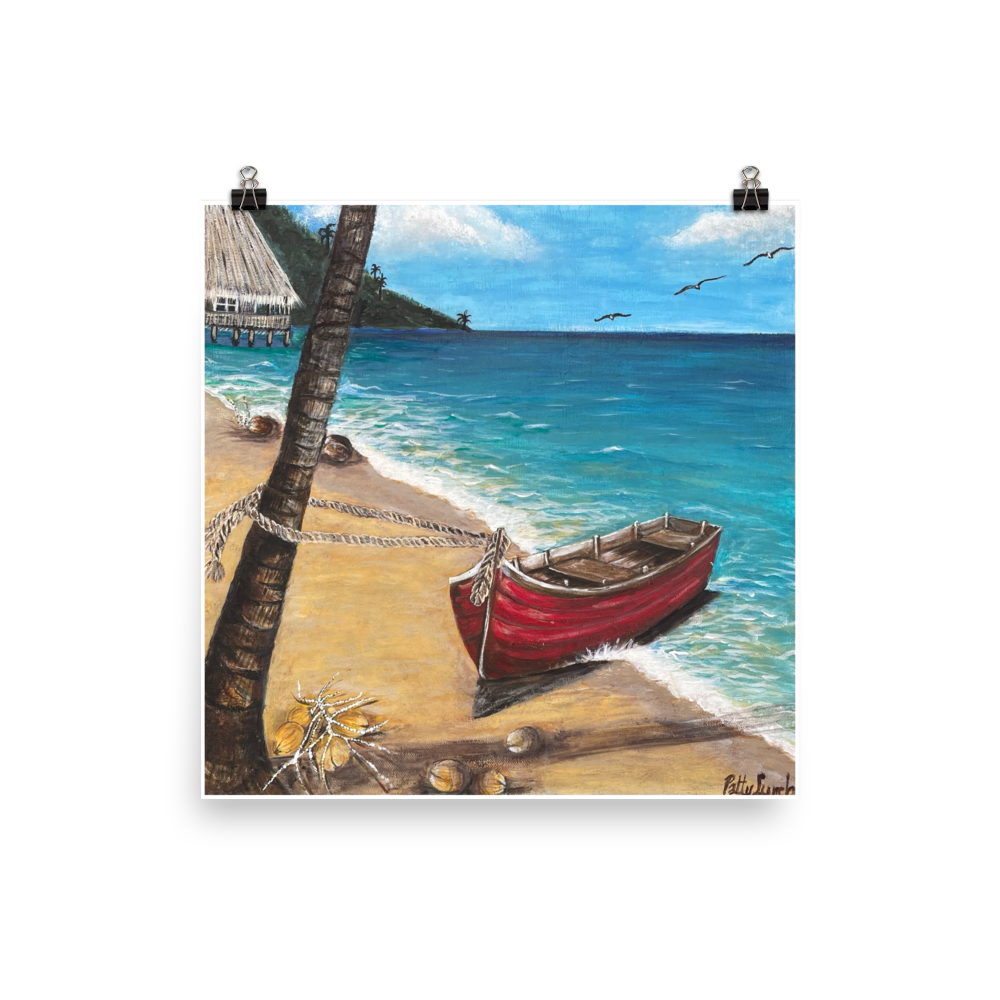 Photo paper poster - 10x10" - Red Boat of Roatan