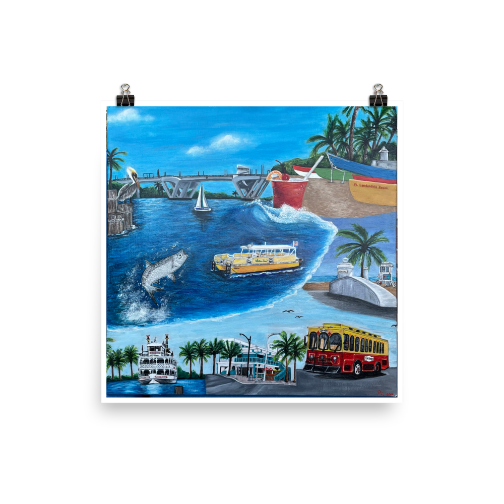 Photo paper poster - 10x10 - Fort Lauderdale Icons Mural